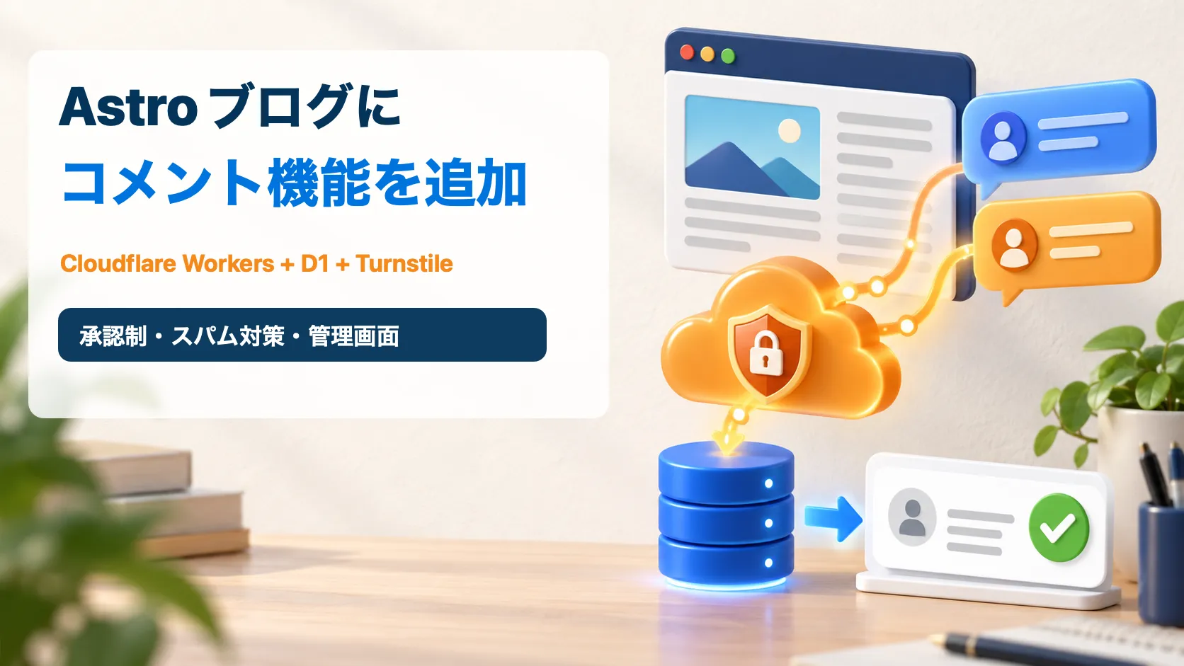 Astroブログにコメント機能を追加した｜Cloudflare Workers・D1・Turnstileで作る承認制コメント欄