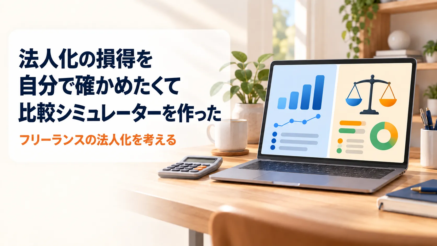 法人化の損得を自分で確かめたくて、比較シミュレーターを作った